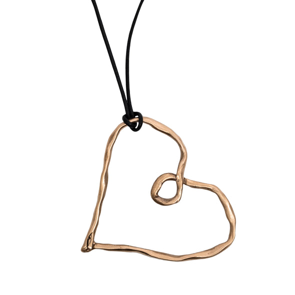Pesci Che Volano Cuore Heart Bronze Pendant