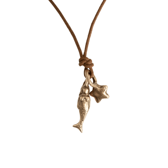 Pesci Che Volano Stelina Mermaid Bronze Pendant With Star Paloma Co pesci-che-volano-stelina-mermaid-bronze-pendant-with-star-paloma-co