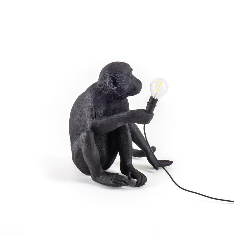 Seletti Monkey Lamp sitting Black