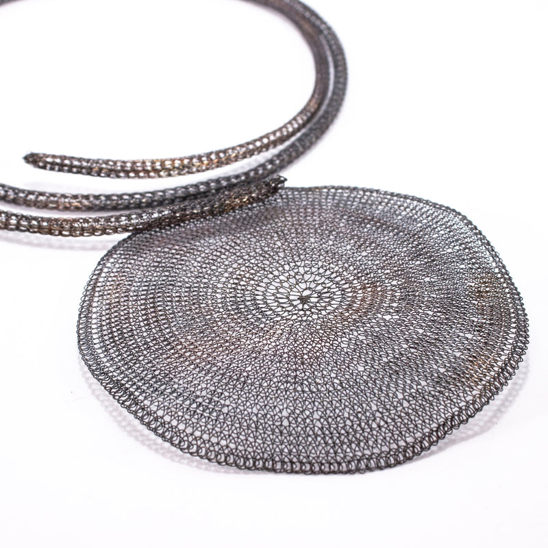 Seriously Designed Crocheted Choker Necklace Silver