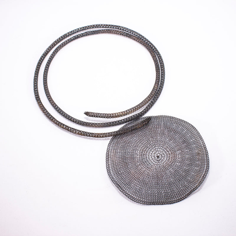 Seriously Designed Crocheted Choker Necklace Silver