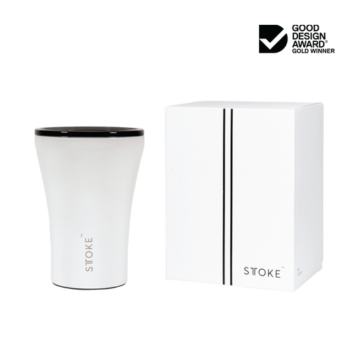 Sttoke Ceramic  Resusable Thermal Coffee Cup 12OZ White - Design Mode International - Homeware - Paloma + Co Adelaide Boutique