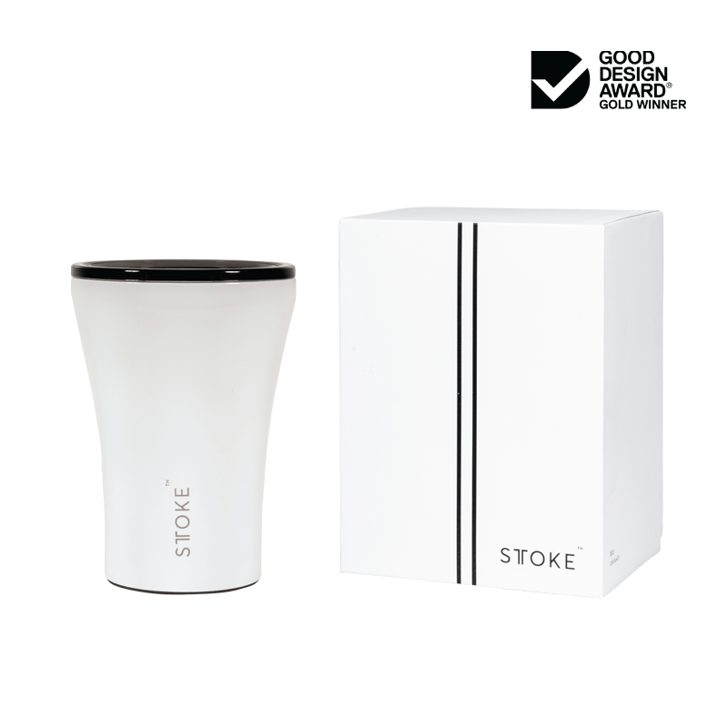 Sttoke Ceramic  Resusable Thermal Coffee Cup 12OZ White - Design Mode International - Homeware - Paloma + Co Adelaide Boutique