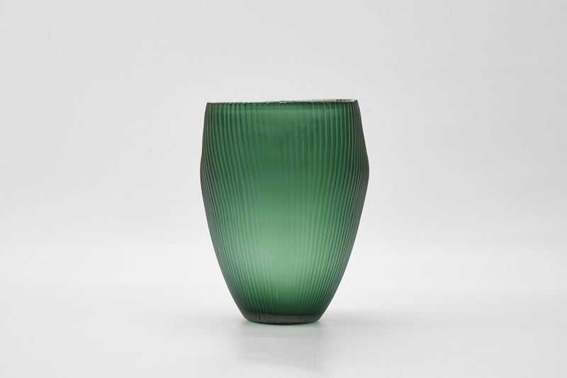 A The Foundry House Palma Vase Emerald