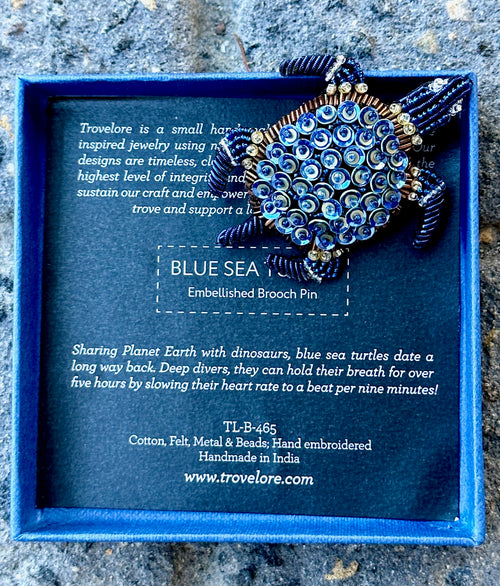 Trovelore Brooch Blue Sea Turtle
