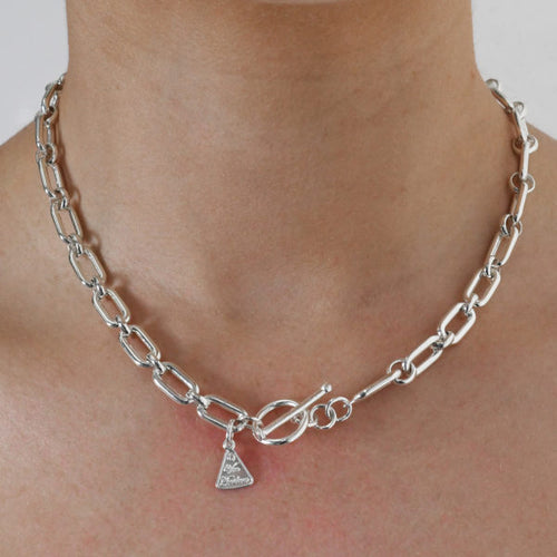 Von Treskow Alternating Link Belcher Silver Necklace