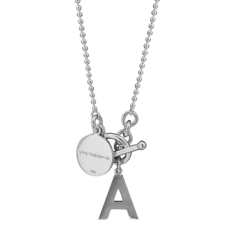 Von Treskow Initial Silver Ball Chain Necklace 80cm - Von Treskow - Jewellery - Paloma + Co Adelaide Boutique