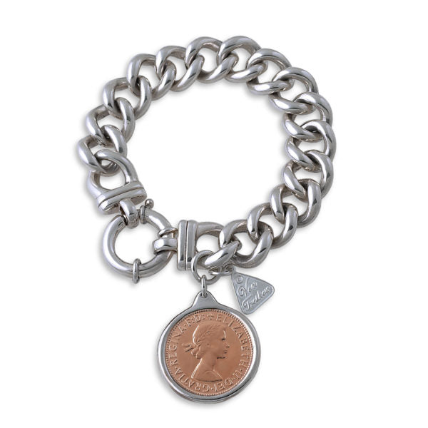 Von Treskow Medium Mama Bolt Bracelet with Half Penny Coin