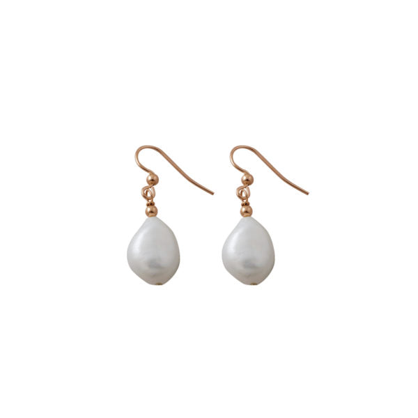 A Von Treskow Baroque Pearl Earrings Rose 14kt Gold Fill
