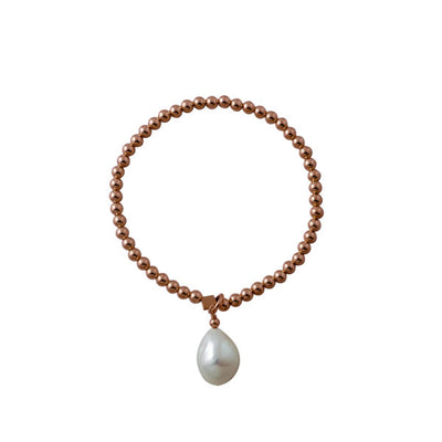 Von Treskow Yellow Gold Stretchy Baroque Pearl Bracelet