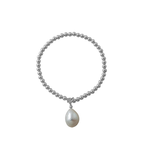 Von Treskow Yellow Gold Stretchy Baroque Pearl Bracelet