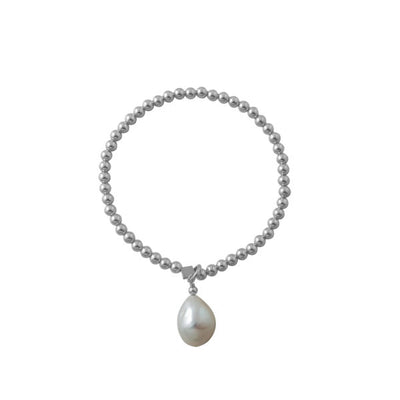 Von Treskow Yellow Gold Stretchy Baroque Pearl Bracelet