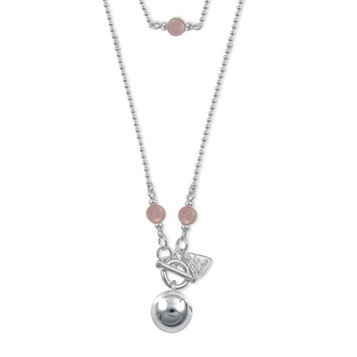 Von Treskow Sterling Silver CHIME BALL NECKLACE WITH ROSE QUARTZ - Von Treskow - Jewellery - Paloma + Co Adelaide Boutique