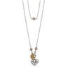 Von Treskow SILVER BALL CHAIN NECKLACE WITH YELLOW GOLD VT PLATE & PUFFY HEART - Von Treskow - Jewellery - Paloma + Co Adelaide Boutique