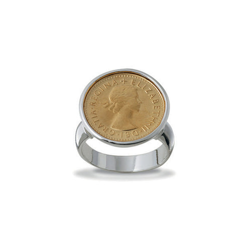 Von Treskow YELLOW GOLD THREEPENCE COIN RING - Von Treskow - Jewellery - Paloma + Co Adelaide Boutique