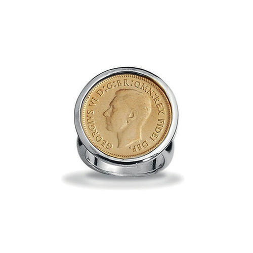 Von Treskow YELLOW GOLD SIXPENCE COIN RING - Von Treskow - Jewellery - Paloma + Co Adelaide Boutique