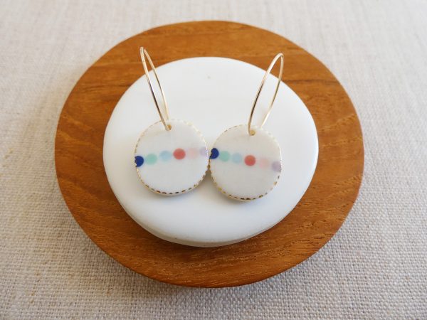 and O Design Hand Made Porcelain Bead Oval Earrings