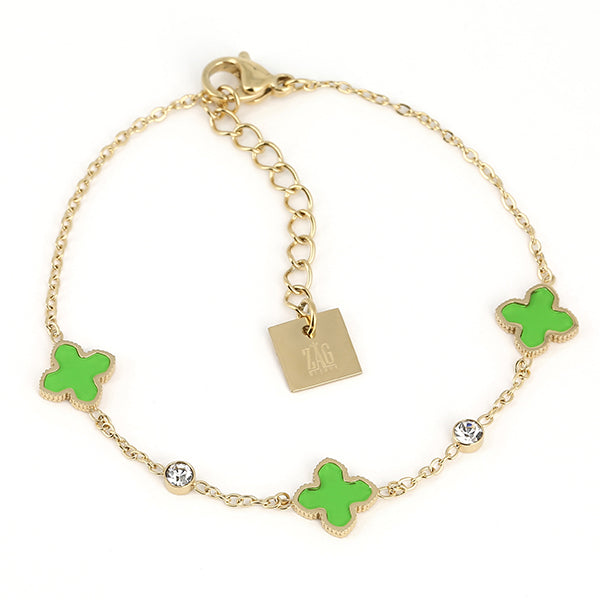 Zag Bijoux Trevi Lime Green Gold Bracelet